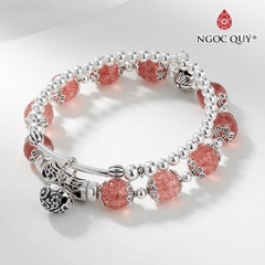 Vòng tay đá Thạch anh tự nhiên phối charm - Mẫu VC0786 - Ngọc Quý