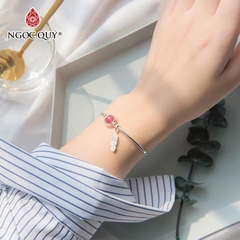 Vòng tay đá Thạch anh tự nhiên phối charm - Mẫu VC0794 - Ngọc Quý