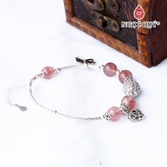 Vòng tay đá Thạch anh tự nhiên phối charm - Mẫu VC0798 - Ngọc Quý
