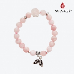 Vòng tay đá Thạch anh tự nhiên phối charm - Mẫu VC0803 - Ngọc Quý