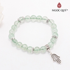 Vòng tay đá Thạch anh tự nhiên phối charm - Mẫu VC0809 - Ngọc Quý