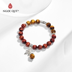 Vòng tay đá Thạch anh mắt hổ tự nhiên phối charm - Mẫu VC0825 - Ngọc Quý