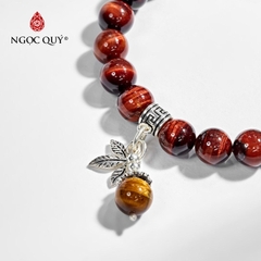 Vòng tay đá Thạch anh mắt hổ tự nhiên phối charm - Mẫu VC0825 - Ngọc Quý