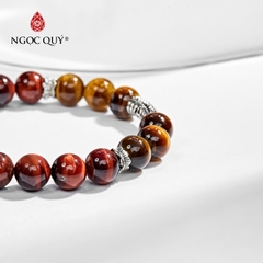 Vòng tay đá Thạch anh mắt hổ tự nhiên phối charm - Mẫu VC0825 - Ngọc Quý