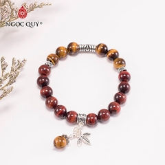 Vòng tay đá Thạch anh mắt hổ tự nhiên phối charm - Mẫu VC0825 - Ngọc Quý