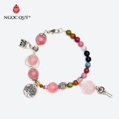 Vòng tay đá Thạch anh tự nhiên phối charm - Mẫu VC0841 - Ngọc Quý