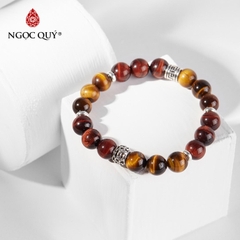 Vòng tay đá Thạch anh mắt hổ tự nhiên phối charm - Mẫu VC0825 - Ngọc Quý