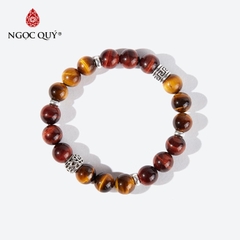 Vòng tay đá Thạch anh mắt hổ tự nhiên phối charm - Mẫu VC0843 - Ngọc Quý