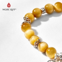 Vòng tay đá Thạch anh mắt hổ tự nhiên phối charm - Mẫu VC0845 - Ngọc Quý