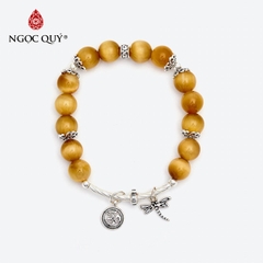 Vòng tay đá Thạch anh mắt hổ tự nhiên phối charm - Mẫu VC0845 - Ngọc Quý