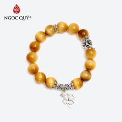 Vòng tay đá Thạch anh mắt hổ tự nhiên phối charm - Mẫu VC0846 - Ngọc Quý