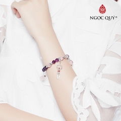 Vòng tay đá Thạch anh tự nhiên phối charm - Mẫu VC0857- Ngọc Quý