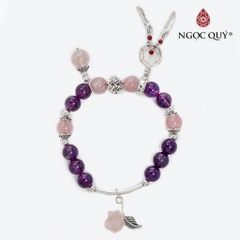 Vòng tay đá Thạch anh tự nhiên phối charm - Mẫu VC0860 - Ngọc Quý