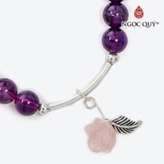 Vòng tay đá Thạch anh tự nhiên phối charm - Mẫu VC0860 - Ngọc Quý