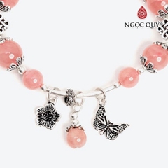 Vòng tay đá Thạch anh tự nhiên phối charm - Mẫu VC0867 - Ngọc Quý