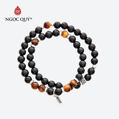 Vòng tay đá Obsidian tự nhiên phối charm - Mẫu VC0871 - Ngọc Quý