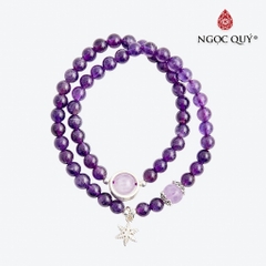 Vòng tay đá Thạch anh tự nhiên phối charm - Mẫu VC0875 - Ngọc Quý