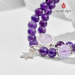 Vòng tay đá Thạch anh tự nhiên phối charm - Mẫu VC0875 - Ngọc Quý