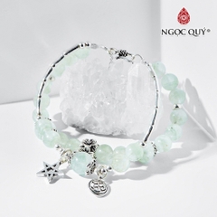 Vòng tay đá Thạch anh tự nhiên phối charm - Mẫu VC0877 - Ngọc Quý