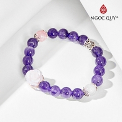 Vòng tay đá Thạch anh tự nhiên phối charm - Mẫu VC0878 - Ngọc Quý