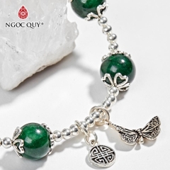 Vòng tay đá Cẩm thạch tự nhiên phối charm - Mẫu VC0901 - Ngọc Quý