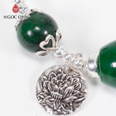Vòng tay đá Cẩm thạch tự nhiên phối charm - Mẫu VC0901 - Ngọc Quý