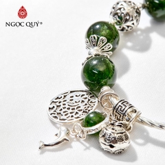 Vòng tay đá Diopside tự nhiên phối charm - Mẫu VC0904 - Ngọc Quý