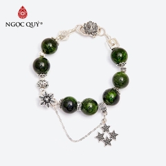 Vòng tay đá Diopside tự nhiên phối charm - Mẫu VC0905 - Ngọc Quý