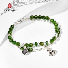 Vòng tay đá Diopside tự nhiên phối charm - Mẫu VC0908 - Ngọc Quý