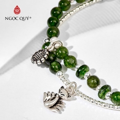 Vòng tay đá Diopside tự nhiên phối charm - Mẫu VC0908 - Ngọc Quý