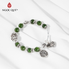 Vòng tay đá Diopside tự nhiên phối charm - Mẫu VC0914 - Ngọc Quý