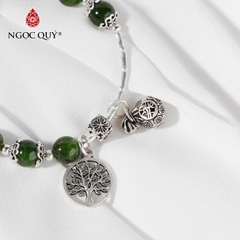 Vòng tay đá Diopside tự nhiên phối charm - Mẫu VC0914 - Ngọc Quý
