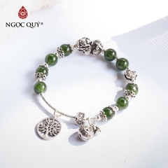 Vòng tay đá Diopside tự nhiên phối charm - Mẫu VC0914 - Ngọc Quý