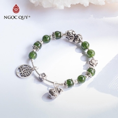 Vòng tay đá Diopside tự nhiên phối charm - Mẫu VC0914 - Ngọc Quý