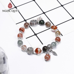 Vòng tay đá Thạch anh ưu linh tự nhiên phối charm - Mẫu VC0917 - Ngọc Quý
