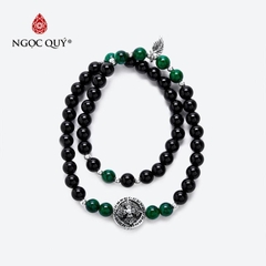 Vòng tay đá Obsidian tự nhiên phối charm - Mẫu VC0926 - Ngọc Quý