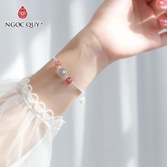 Vòng tay đá Thạch anh tự nhiên phối charm - Mẫu VC0938 - Ngọc Quý
