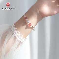 Vòng tay đá Thạch anh tự nhiên phối charm - Mẫu VC0938 - Ngọc Quý