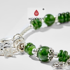 Vòng tay đá Diopside tự nhiên phối charm - Mẫu VC0958 - Ngọc Quý