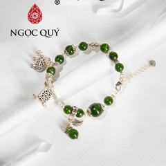 Vòng tay đá Diopside tự nhiên phối charm - Mẫu VC0960 - Ngọc Quý