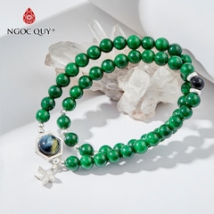 Vòng tay đá Cẩm thạch tự nhiên phối charm - Mẫu VC0961 - Ngọc Quý