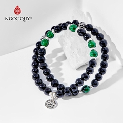 Vòng tay đá Obsidian tự nhiên phối charm - Mẫu VC0963 - Ngọc Quý