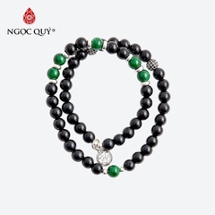 Vòng tay đá Obsidian tự nhiên phối charm - Mẫu VC0963 - Ngọc Quý