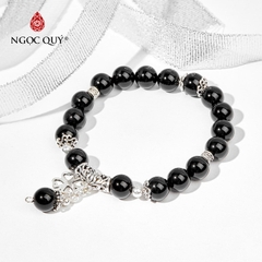 Vòng tay đá Obsidian tự nhiên phối charm - Mẫu VC0974 - Ngọc Quý