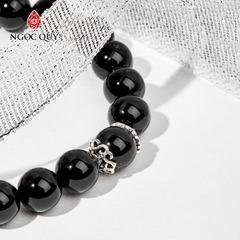 Vòng tay đá Obsidian tự nhiên phối charm - Mẫu VC0974 - Ngọc Quý