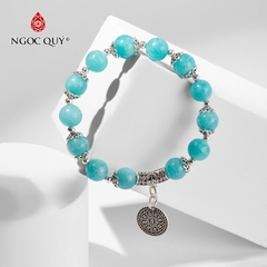 Vòng tay đá Amazonite tự nhiên phối charm - Mẫu VC0977 - Ngọc Quý