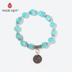 Vòng tay đá Amazonite tự nhiên phối charm - Mẫu VC0977 - Ngọc Quý