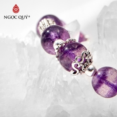 Vòng tay đá Fluorite tự nhiên phối charm - Mẫu VC0979 - Ngọc Quý