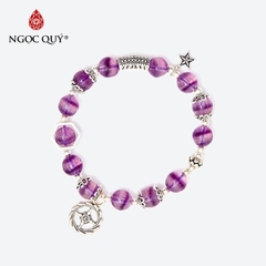 Vòng tay đá Fluorite tự nhiên phối charm - Mẫu VC0979 - Ngọc Quý