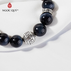 Vòng tay đá Thạch anh mắt hổ tự nhiên phối charm - Mẫu VC0998 - Ngọc Quý